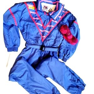 90' women's Ski Powder one piece Suit Peregrine Sun Valley Blue 6
